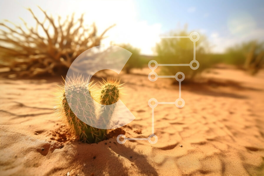 Intra Συλλεκτικό Ξύλινο Παζλ Plywood  4mm - Όμορφη εικόνα ενός μικρού φυτού κάκτου στην έρημο Σε Ξύλινο Κουτί - Διαστάσεις: 10x10 cm – 25 κομμάτια