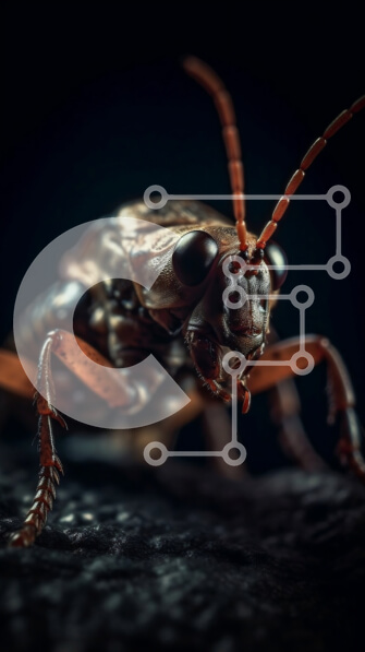 Σετ των 2 Intra Συλλεκτικό Ξύλινο Παζλ Plywood  4mm - Κοντινή εικόνα μιας καφέ κατσαρίδας με μακριές κεραίες και έξι πόδια Σε Ξύλινο Κουτί - Διαστάσεις: 10x10 cm – 25 κομμάτια