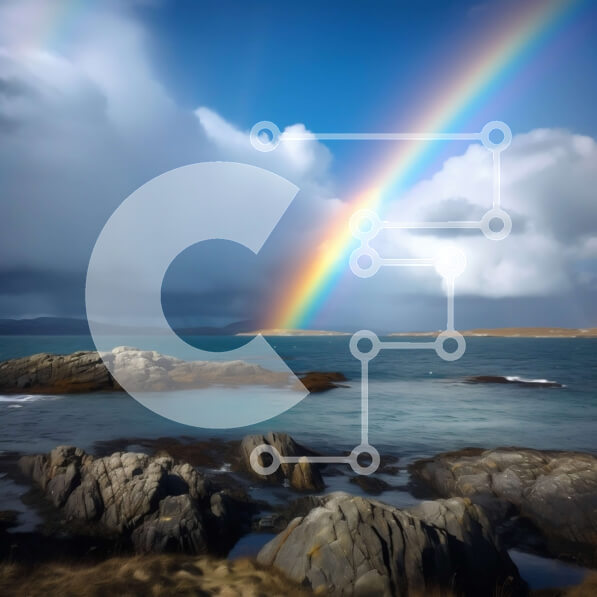 Intra Συλλεκτικό Ξύλινο Παζλ Plywood  4mm - Εκπληκτική εικόνα ενός ουράνιου τόξου πάνω από μια βραχώδη ακτή Σε Ξύλινο Κουτί - Διαστάσεις: 10x10 cm – 25 κομμάτια