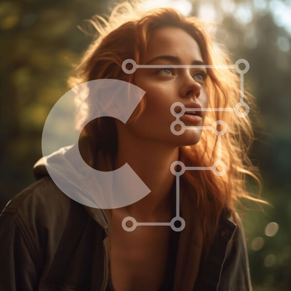 Intra Συλλεκτικό Ξύλινο Παζλ Plywood  4mm - Εκπληκτική φωτογραφία μιας γυναίκας σε ένα δάσος που περιβάλλεται από δέντρα και φτέρες Σε Ξύλινο Κουτί - Διαστάσεις: 10x10 cm – 25 κομμάτια