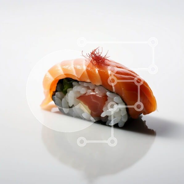 Σετ των 2 Intra Συλλεκτικό Ξύλινο Παζλ Plywood  4mm - Νόστιμο ρολό σούσι με φρέσκο ​​σολομό και κρεμώδες αβοκάντο Σε Ξύλινο Κουτί - Διαστάσεις: 10x10 cm – 25 κομμάτια