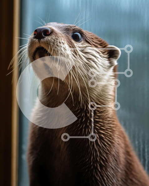 Σετ των 2 Intra Συλλεκτικό Ξύλινο Παζλ Plywood  4mm - Κοντινό πλάνο της ενυδρίδας που κοιτάζει έξω από το παράθυρο Σε Ξύλινο Κουτί - Διαστάσεις: 10x10 cm – 25 κομμάτια