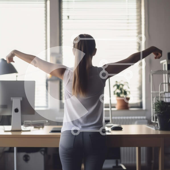 Intra Συλλεκτικό Ξύλινο Παζλ Plywood  4mm - Αποφασισμένη γυναίκα που εργάζεται στο γραφείο της στο γραφείο με θέα στον ορίζοντα της πόλης Σε Ξύλινο Κουτί - Διαστάσεις Puzzle: 10x10 cm – 25 κομμάτια