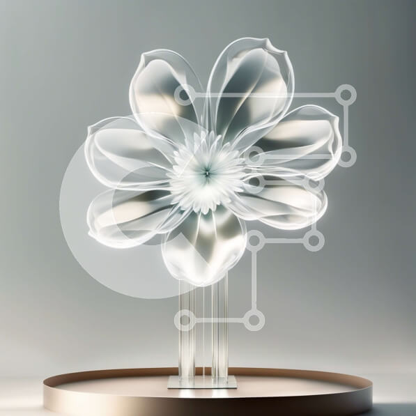 Intra Συλλεκτικό Ξύλινο Παζλ Plywood  4mm - Όμορφη κινηματογράφηση σε πρώτο πλάνο ενός λευκού λουλουδιού σε καθαρή γυάλινη βάση Σε Ξύλινο Κουτί - Διαστάσεις: 10x10 cm – 25 κομμάτια