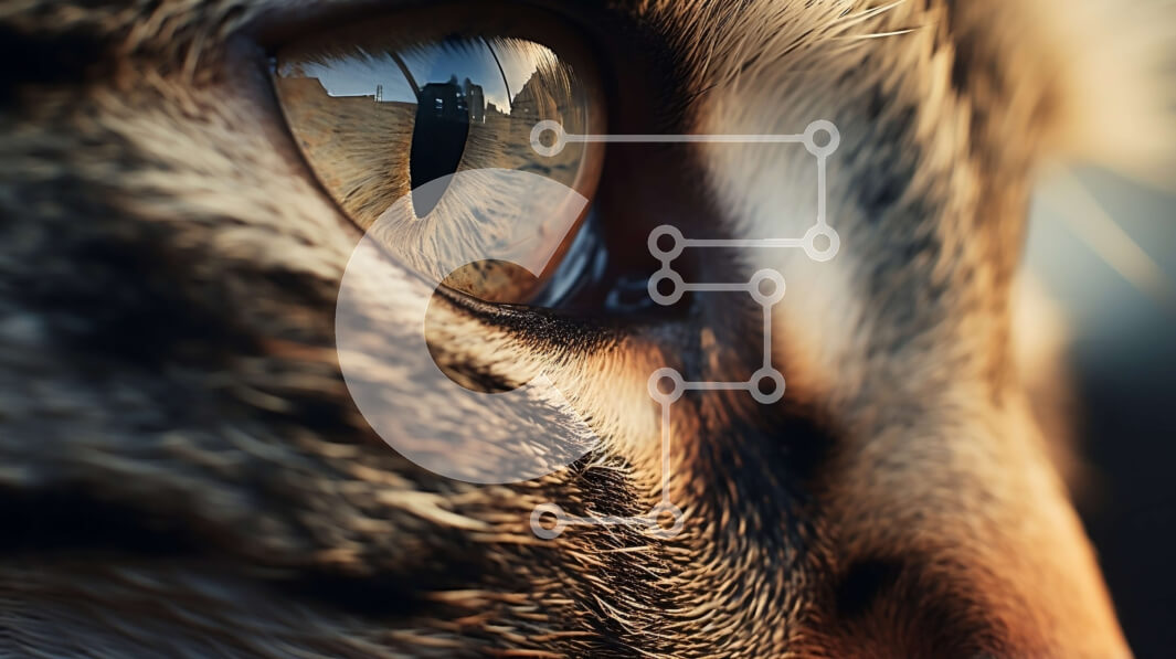 Σετ των 2 Intra Συλλεκτικό Ξύλινο Παζλ Plywood  4mm - Κοντινό πλάνο του ματιού μιας γάτας Σε Ξύλινο Κουτί - Διαστάσεις: 10x10 cm – 25 κομμάτια