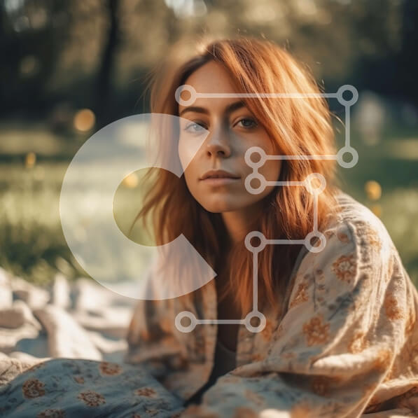 Intra Συλλεκτικό Ξύλινο Παζλ Plywood  4mm - Όμορφη εικόνα μιας νεαρής γυναίκας που απολαμβάνει μια ηλιόλουστη μέρα στο πάρκο Σε Ξύλινο Κουτί - Διαστάσεις Puzzle: 10x10 cm – 25 κομμάτια