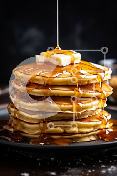 Σετ των 2 Intra Συλλεκτικό Ξύλινο Παζλ Plywood  4mm - Στοίβα από τηγανίτες με σιρόπι και βούτυρο Σε Ξύλινο Κουτί - Διαστάσεις: 10x10 cm – 25 κομμάτια