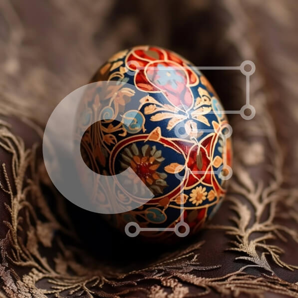 Intra Συλλεκτικό Ξύλινο Παζλ Plywood  4mm - Διακοσμημένο πασχαλινό αυγό με λουλουδάτα μοτίβα σε καφέ φόντο Σε Ξύλινο Κουτί - Διαστάσεις: 10x10 cm – 25 κομμάτια