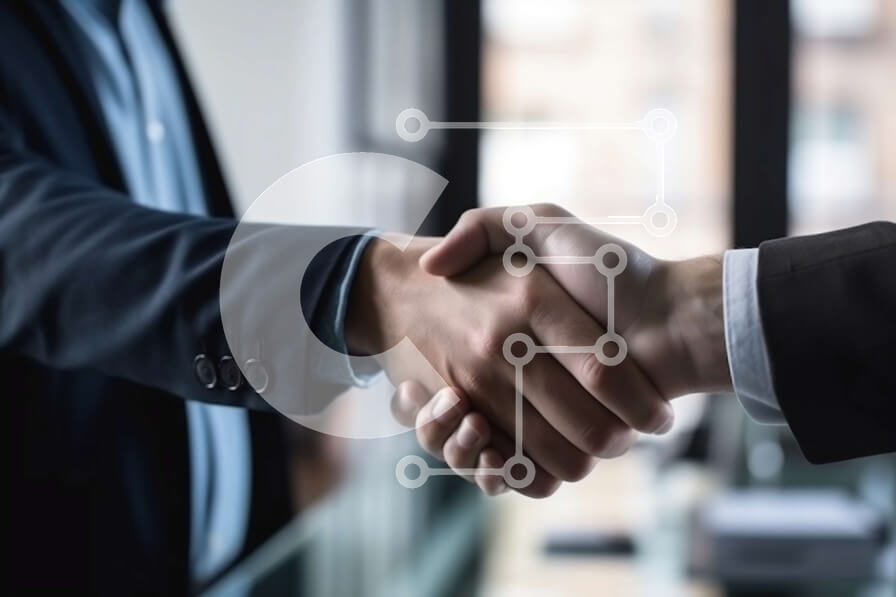 Intra Συλλεκτικό Ξύλινο Παζλ Plywood  4mm - Επαγγελματική εικόνα επιχειρηματιών που κάνουν χειραψία σε ένα γραφείο Σε Ξύλινο Κουτί - Διαστάσεις Puzzle: 10x10 cm – 25 κομμάτια