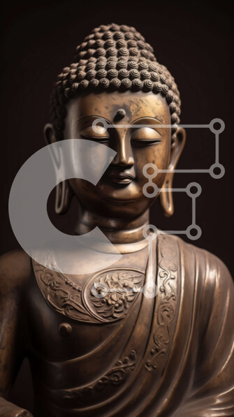 Intra Συλλεκτικό Ξύλινο Παζλ Plywood  4mm - Γαλήνιο άγαλμα του Βούδα με τα χέρια να ακουμπούν στα γόνατα Σε Ξύλινο Κουτί - Διαστάσεις Puzzle: 10x10 cm – 25 κομμάτια