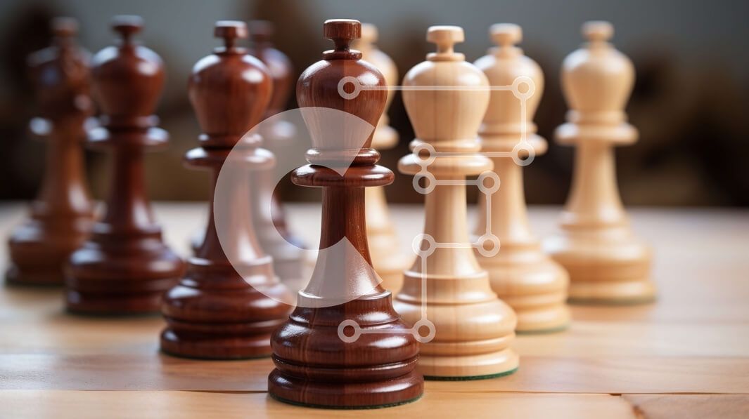 Intra Συλλεκτικό Ξύλινο Παζλ Plywood  4mm - Πιμάτια σκακιού σε ξύλινη επιφάνεια Σε Ξύλινο Κουτί - Διαστάσεις Puzzle: 10x10 cm – 25 κομμάτια