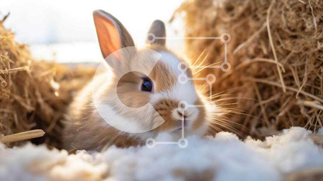 Σετ των 2 Intra Συλλεκτικό Ξύλινο Παζλ Plywood  4mm - Χαριτωμένο κουνέλι σε έναν αχυρώνα Σε Ξύλινο Κουτί - Διαστάσεις: 10x10 cm – 25 κομμάτια