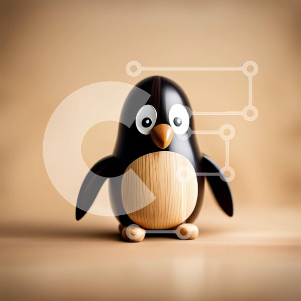 Intra Συλλεκτικό Ξύλινο Παζλ Plywood  4mm - Αξιολάτρευτο ξύλινο παιχνίδι πιγκουίνου με χαμογελαστό πρόσωπο στο τραπέζι Σε Ξύλινο Κουτί - Διαστάσεις Puzzle: 10x10 cm – 25 κομμάτια