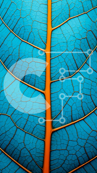 Σετ των 2 Intra Συλλεκτικό Ξύλινο Παζλ Plywood  4mm - Κοντινό πλάνο ενός ζωντανού μπλε και πορτοκαλί φύλλου Σε Ξύλινο Κουτί - Διαστάσεις: 10x10 cm – 25 κομμάτια