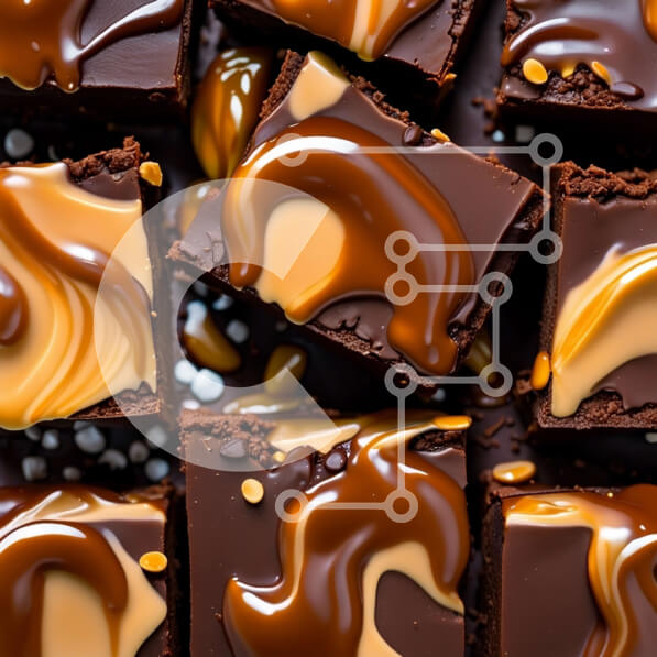 Σετ των 2 Intra Συλλεκτικό Ξύλινο Παζλ Plywood  4mm - Λαχταριστά μπράουνις με σάλτσα καραμέλας Σε Ξύλινο Κουτί - Διαστάσεις: 10x10 cm – 25 κομμάτια