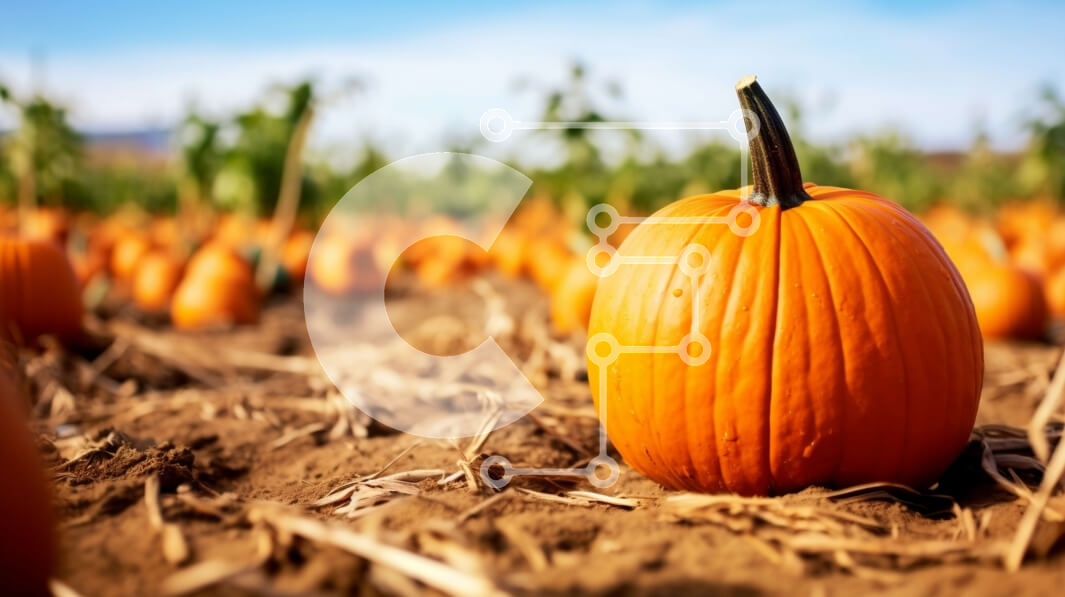 Intra Συλλεκτικό Ξύλινο Παζλ Plywood  4mm - Μπάλωμα κολοκύθας σε ένα χωράφι Σε Ξύλινο Κουτί - Διαστάσεις: 10x10 cm – 25 κομμάτια