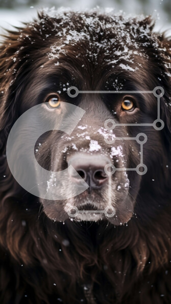 Σετ των 2 Intra Συλλεκτικό Ξύλινο Παζλ Plywood  4mm - Μεγάλος καφέ σκύλος με χιονισμένη γούνα Σε Ξύλινο Κουτί - Διαστάσεις: 10x10 cm – 25 κομμάτια