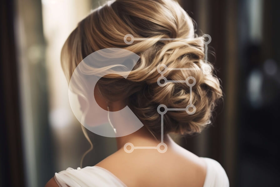 Intra Συλλεκτικό Ξύλινο Παζλ Plywood  4mm - Όμορφη γυναίκα με λευκό φόρεμα που κρατά λουλούδια μπροστά από τον καθρέφτη Σε Ξύλινο Κουτί - Διαστάσεις Puzzle: 10x10 cm – 25 κομμάτια