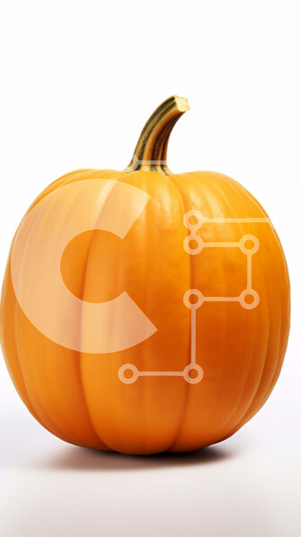 Σετ των 2 Intra Συλλεκτικό Ξύλινο Παζλ Plywood  4mm - Μεγάλη πορτοκαλί κολοκύθα σε λευκή επιφάνεια Σε Ξύλινο Κουτί - Διαστάσεις: 10x10 cm – 25 κομμάτια