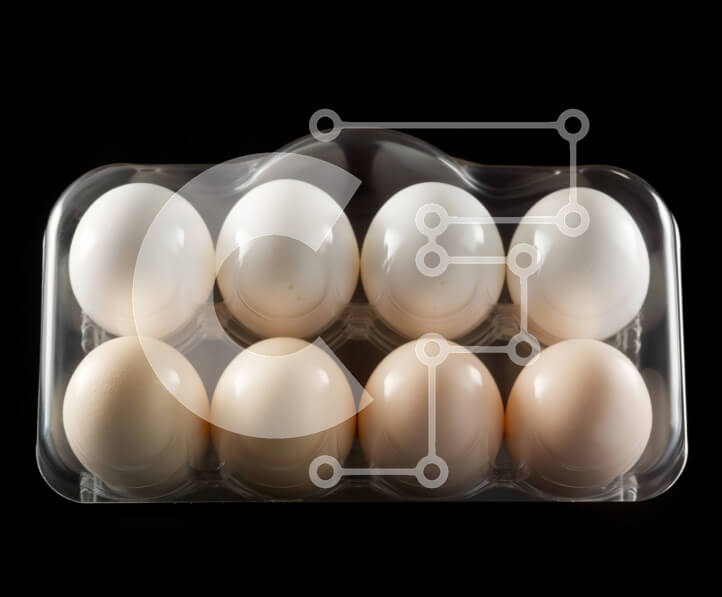 Σετ των 2 Intra Συλλεκτικό Ξύλινο Παζλ Plywood  4mm - Δίσκος με έξι αυγά - λευκό και καφέ Σε Ξύλινο Κουτί - Διαστάσεις: 10x10 cm – 25 κομμάτια