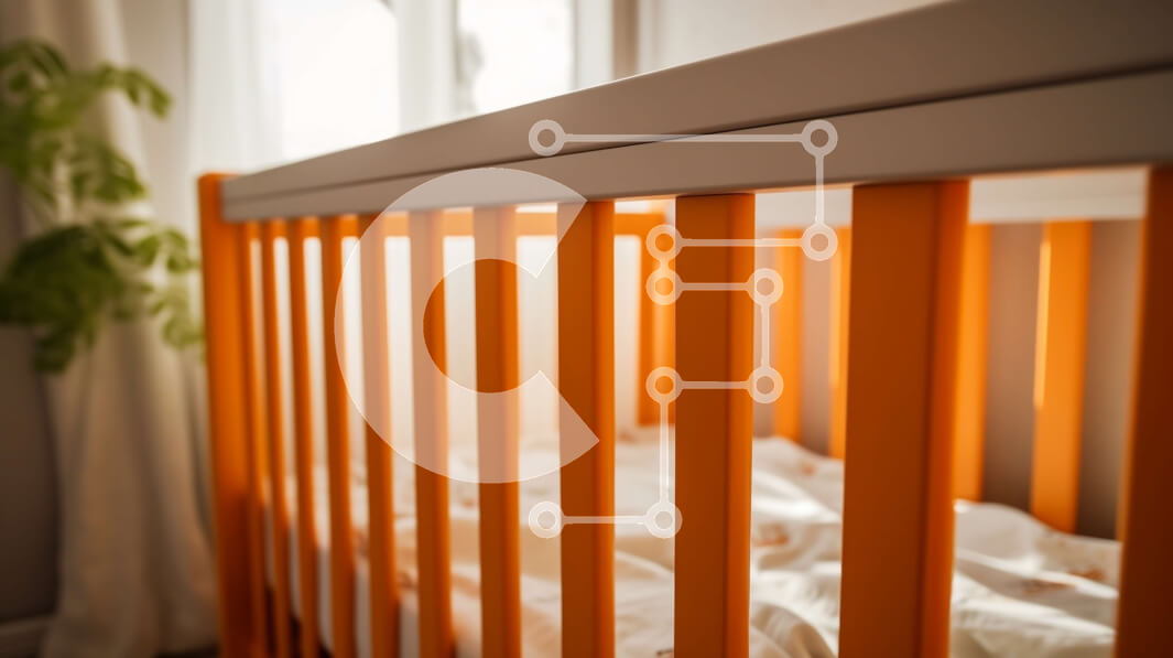 Intra Συλλεκτικό Ξύλινο Παζλ Plywood  4mm - Βρεφική κούνια με λευκό στρώμα και ανοιχτό πράσινο κουβέρτα Σε Ξύλινο Κουτί - Διαστάσεις Puzzle: 10x10 cm – 25 κομμάτια