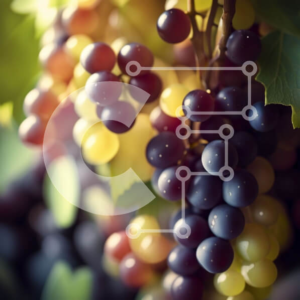 Intra Συλλεκτικό Ξύλινο Παζλ Plywood  4mm - Όμορφη εικόνα των σταφυλιών σε ένα κλήμα με πράσινα φύλλα Σε Ξύλινο Κουτί - Διαστάσεις: 10x10 cm – 25 κομμάτια