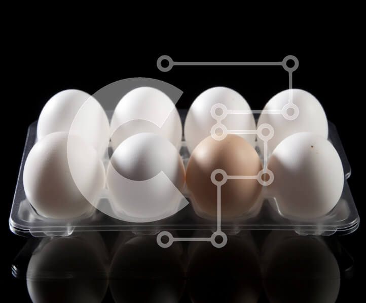 Σετ των 2 Intra Συλλεκτικό Ξύλινο Παζλ Plywood  4mm - Λευκά αυγά σε διάφανο πλαστικό δίσκο σε μαύρο φόντο Σε Ξύλινο Κουτί - Διαστάσεις: 10x10 cm – 25 κομμάτια