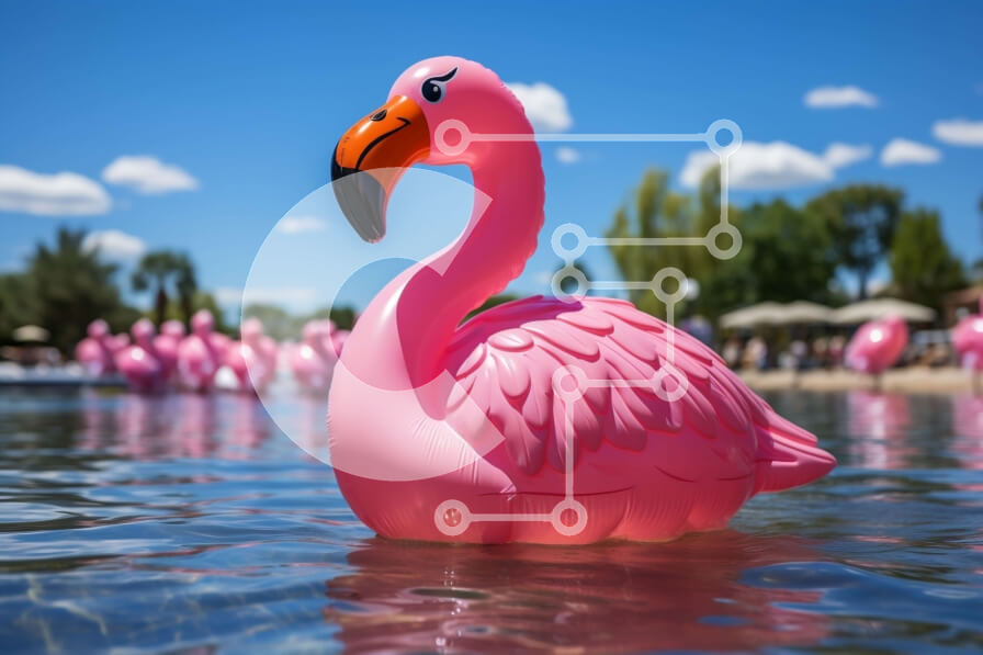 Σετ των 2 Intra Συλλεκτικό Ξύλινο Παζλ Plywood  4mm - Εκπληκτική εικόνα ενός ροζ φλαμίνγκο με ανοιχτά φτερά Σε Ξύλινο Κουτί - Διαστάσεις: 10x10 cm – 25 κομμάτια