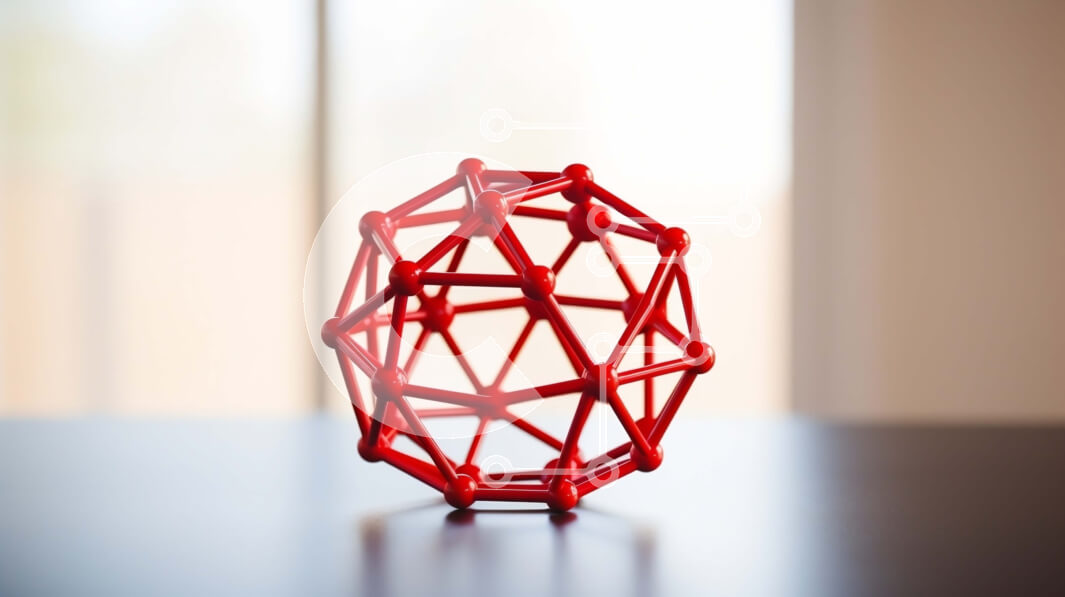 Intra Συλλεκτικό Ξύλινο Παζλ Plywood  4mm - Κόκκινο πολυγωνικό γλυπτό σε ξύλινο τραπέζι μπροστά από το παράθυρο Σε Ξύλινο Κουτί - Διαστάσεις: 10x10 cm – 25 κομμάτια