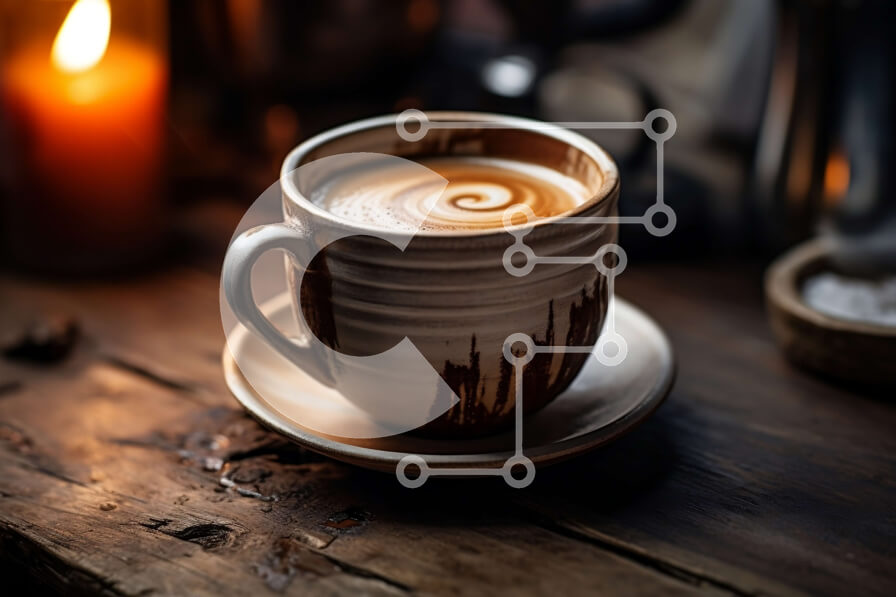 Σετ των 2 Intra Συλλεκτικό Ξύλινο Παζλ Plywood  4mm - Άνετο και ζεστό: Φλιτζάνι καφέ με κερί Σε Ξύλινο Κουτί - Διαστάσεις: 10x10 cm – 25 κομμάτια