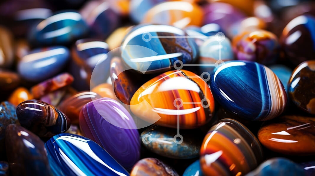 Intra Συλλεκτικό Ξύλινο Παζλ Plywood  4mm - Πολύχρωμοι πολύτιμοι λίθοι από κοντά Σε Ξύλινο Κουτί - Διαστάσεις Puzzle: 10x10 cm – 25 κομμάτια