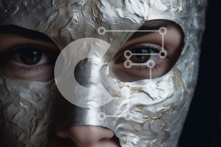 Intra Συλλεκτικό Ξύλινο Παζλ Plywood  4mm - Γυναίκα που φορά την ασημένια μάσκα Σε Ξύλινο Κουτί - Διαστάσεις Puzzle: 10x10 cm – 25 κομμάτια