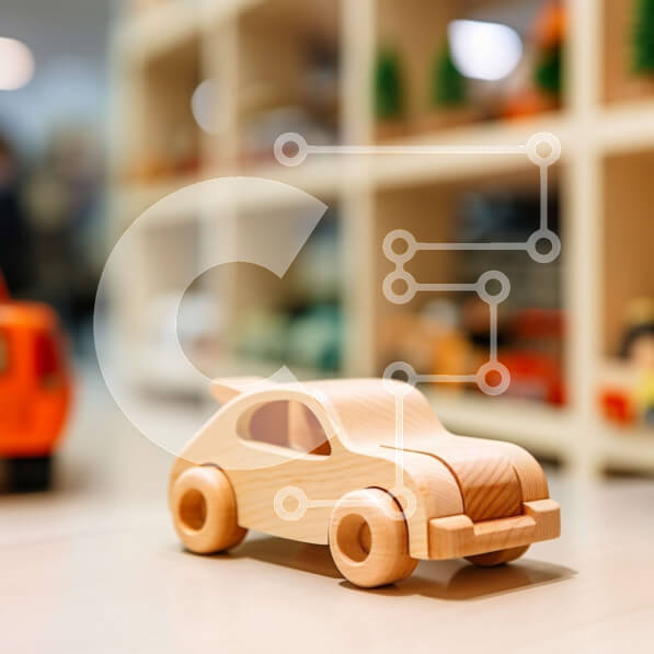 Intra Συλλεκτικό Ξύλινο Παζλ Plywood  4mm - Ξύλινο αυτοκίνητο παιχνιδιών στο τραπέζι με άλλα παιχνίδια Σε Ξύλινο Κουτί - Διαστάσεις: 10x10 cm – 25 κομμάτια