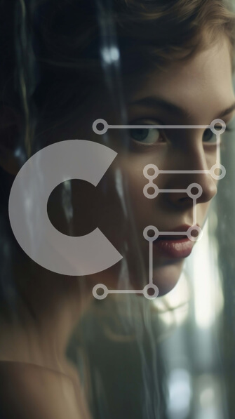 Intra Συλλεκτικό Ξύλινο Παζλ Plywood  4mm - Σοβαρή ξανθιά γυναίκα με μαύρο φόρεμα που στέκεται μπροστά από το βροχερό παράθυρο Σε Ξύλινο Κουτί - Διαστάσεις Puzzle: 10x10 cm – 25 κομμάτια