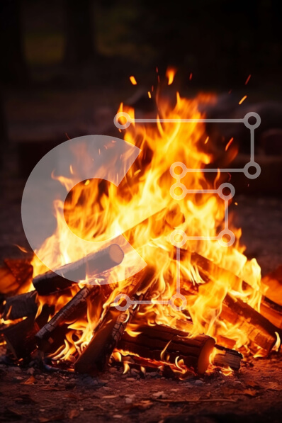 Σετ των 2 Intra Συλλεκτικό Ξύλινο Παζλ Plywood  4mm - Καύση φωτιάς στην εκκαθάριση δασών Σε Ξύλινο Κουτί - Διαστάσεις: 10x10 cm – 25 κομμάτια