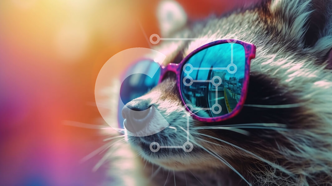 Σετ των 2 Intra Συλλεκτικό Ξύλινο Παζλ Plywood  4mm - Raccoon Wearing γυαλιά ηλίου - δροσερά και κομψά Σε Ξύλινο Κουτί - Διαστάσεις: 10x10 cm – 25 κομμάτια