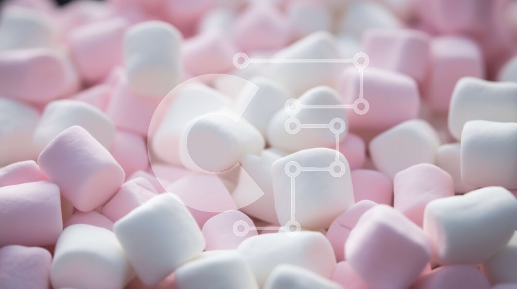 Σετ των 2 Intra Συλλεκτικό Ξύλινο Παζλ Plywood  4mm - Σωρός από ροζ και λευκά marshmallows Σε Ξύλινο Κουτί - Διαστάσεις: 10x10 cm – 25 κομμάτια