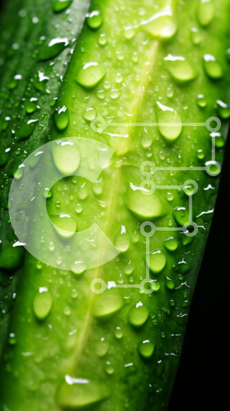 Σετ των 2 Intra Συλλεκτικό Ξύλινο Παζλ Plywood  4mm - Όμορφη κοντινή φωτογραφία ενός πράσινου φύλλου με σταγονίδια νερού Σε Ξύλινο Κουτί - Διαστάσεις: 10x10 cm – 25 κομμάτια