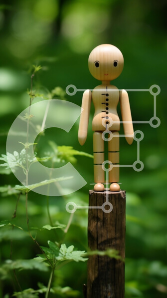 Σετ των 2 Intra Συλλεκτικό Ξύλινο Παζλ Plywood  4mm - Ξύλινο ειδώλιο που στέκεται στο ξέφωτο του δάσους Σε Ξύλινο Κουτί - Διαστάσεις: 10x10 cm – 25 κομμάτια