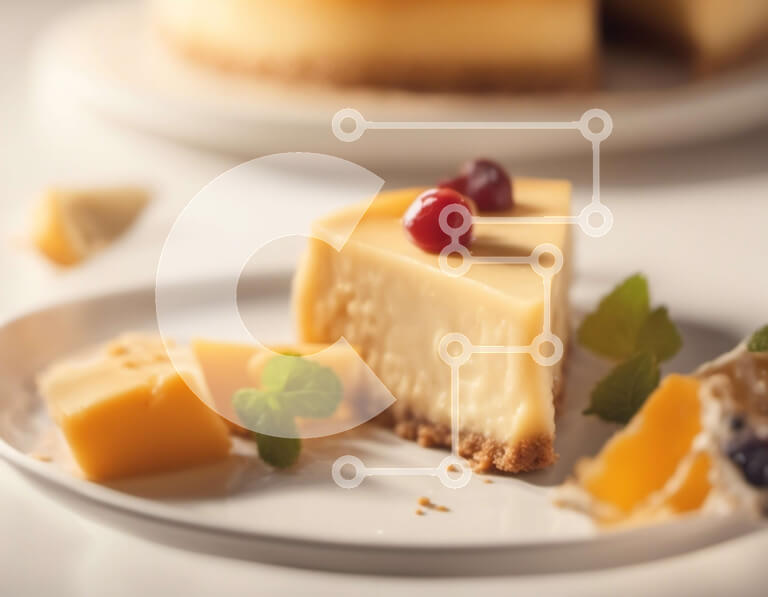 Σετ των 2 Intra Συλλεκτικό Ξύλινο Παζλ Plywood  4mm - Φέτα cheesecake με τυρί κρέμα και κράνμπερι Σε Ξύλινο Κουτί - Διαστάσεις: 10x10 cm – 25 κομμάτια