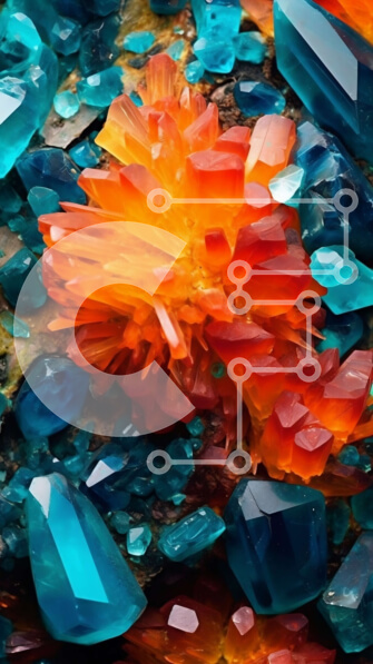 Intra Συλλεκτικό Ξύλινο Παζλ Plywood  4mm - Εκπληκτική κοντινή εικόνα με έγχρωμους κρυστάλλους σε βραχώδη επιφάνεια Σε Ξύλινο Κουτί - Διαστάσεις Puzzle: 10x10 cm – 25 κομμάτια