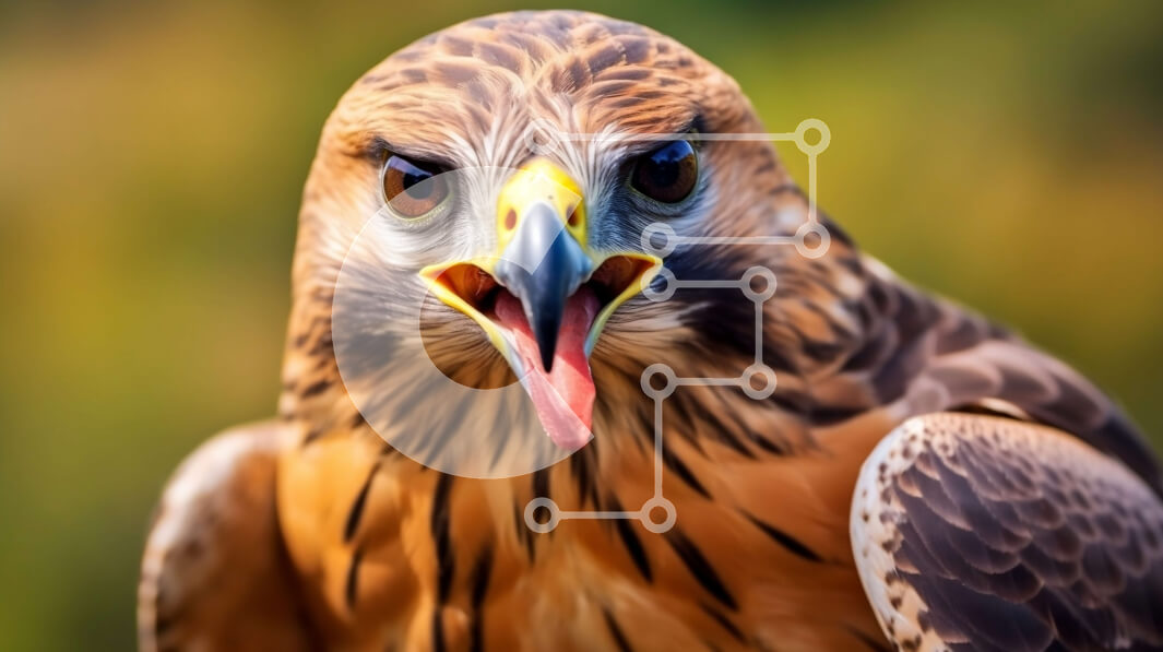 Intra Συλλεκτικό Ξύλινο Παζλ Plywood  4mm - Εκπληκτικό κοντινό πλάνο ενός γερακιού με κοκκινοουρά με αιχμηρά νύχια Σε Ξύλινο Κουτί - Διαστάσεις: 10x10 cm – 25 κομμάτια