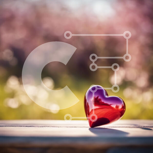 Σετ των 2 Intra Συλλεκτικό Ξύλινο Παζλ Plywood  4mm - Αντικείμενο σε σχήμα καρδιάς σε ξύλινο τραπέζι με φόντο λουλουδιών Σε Ξύλινο Κουτί - Διαστάσεις: 10x10 cm – 25 κομμάτια