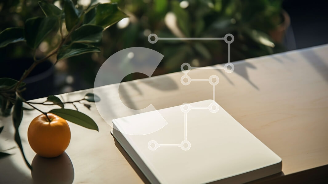 Intra Συλλεκτικό Ξύλινο Παζλ Plywood  4mm - Λευκό βιβλίο και πορτοκαλί με φυτά στο τραπέζι Σε Ξύλινο Κουτί - Διαστάσεις: 10x10 cm – 25 κομμάτια