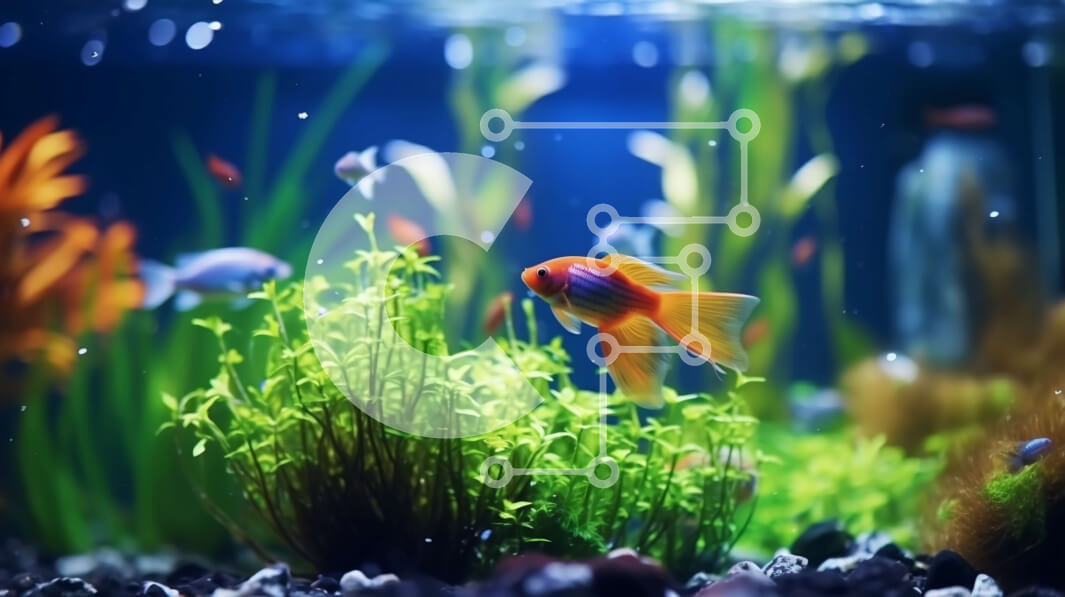 Σετ των 2 Intra Συλλεκτικό Ξύλινο Παζλ Plywood  4mm - Χρυσόψαρο που κολυμπά σε ενυδρείο με φυτά και βράχους Σε Ξύλινο Κουτί - Διαστάσεις: 10x10 cm – 25 κομμάτια