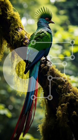 Σετ των 2 Intra Συλλεκτικό Ξύλινο Παζλ Plywood  4mm - Ζωντανή εικόνα ενός παπαγάλου σε ένα καταπράσινο δάσος Σε Ξύλινο Κουτί - Διαστάσεις: 10x10 cm – 25 κομμάτια