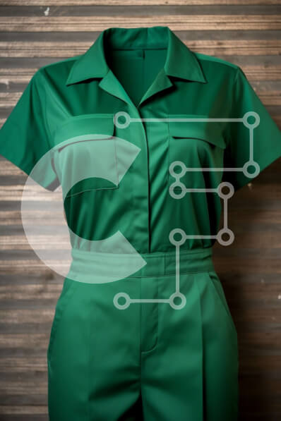 Intra Συλλεκτικό Ξύλινο Παζλ Plywood  4mm - Πράσινη φόρμα με κοντό μανίκι και κλείσιμο με φερμουάρ Σε Ξύλινο Κουτί - Διαστάσεις Puzzle: 10x10 cm – 25 κομμάτια