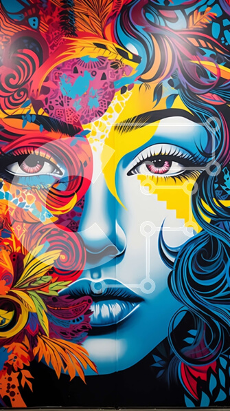 Intra Συλλεκτικό Ξύλινο Παζλ Plywood  4mm - Εκπληκτική εικόνα γυναίκας με πολύχρωμη floral τέχνη προσώπου Σε Ξύλινο Κουτί - Διαστάσεις Puzzle: 10x10 cm – 25 κομμάτια