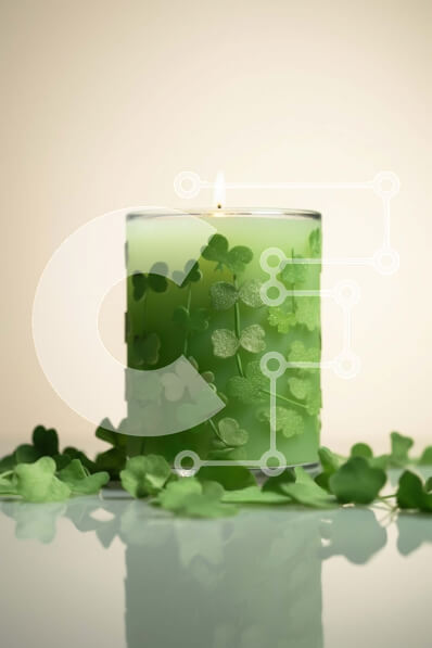 Intra Συλλεκτικό Ξύλινο Παζλ Plywood  4mm - Γιορτάστε την Ημέρα του Αγίου Πατρικίου με αυτό το όμορφο πράσινο κερί με τριφύλλια Σε Ξύλινο Κουτί - Διαστάσεις: 10x10 cm – 25 κομμάτια