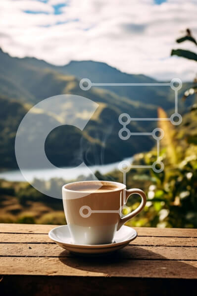 Σετ των 2 Intra Συλλεκτικό Ξύλινο Παζλ Plywood  4mm - Καφές με θέα στο βουνό Σε Ξύλινο Κουτί - Διαστάσεις: 10x10 cm – 25 κομμάτια